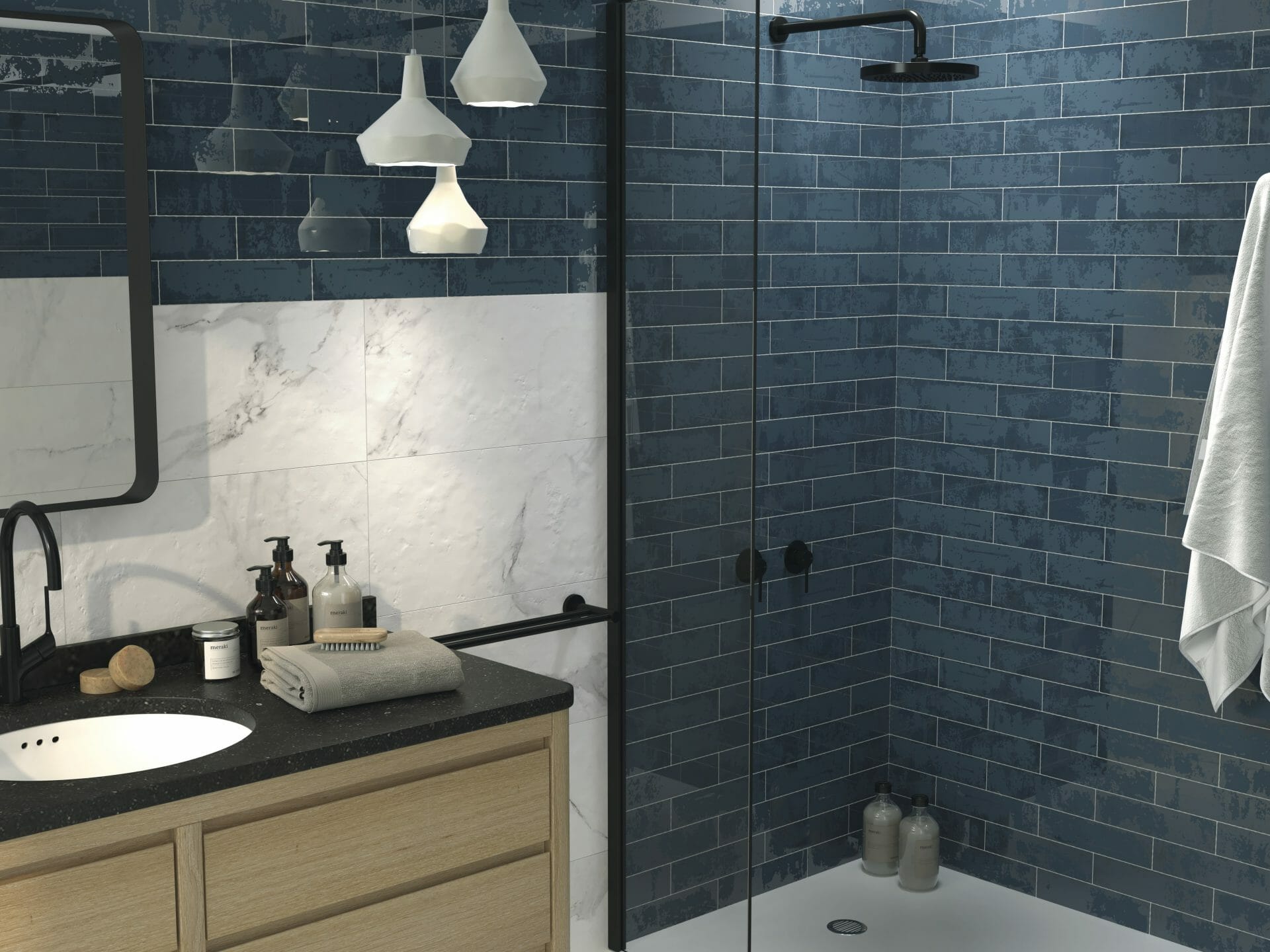 Blue Wall Tiles Tile Trends 2020, Navy Blue Tiles Bathroom