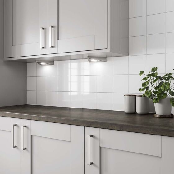 Glossy White Ceramic Wall Tile 200x200mm